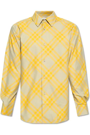 Burberry Skjorte, Herre, Gul, L, Bomuld, Check Skjorte
