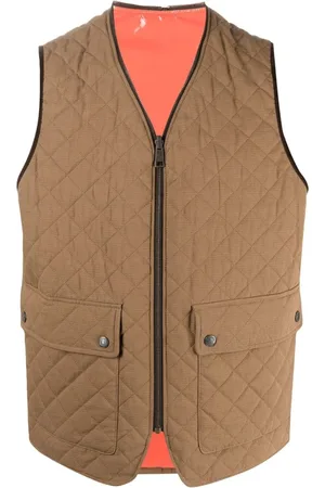 Dsquared2 Jakke, Herre, Brun, M, Bomuld, Vendbar Quiltet Vestjakke