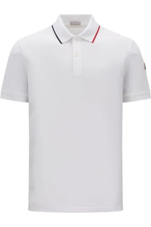 Moncler Top, Herre, Hvid, XL, Bomuld, RWB Tip Polo Shirt