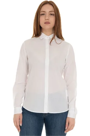 FAY Bluser & Skjorter, Dame, Hvid, S, Bomuld, Klassisk Button-Up Bluse