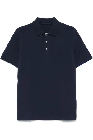 FAY Top, Herre, Blå, 3XL, Uld, Polo Shirt i Stretch Piqué