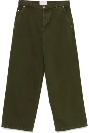Ami Jeans, Dame, Grøn, W31, Bomuld, Farvede Bomuld Wide Fit Jeans