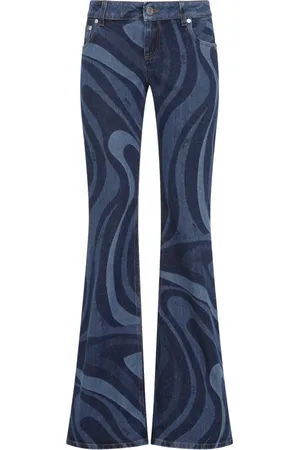 Emilio Pucci Jeans, Dame, Blå, S, Denim, Stræk Denim Laser Bukser