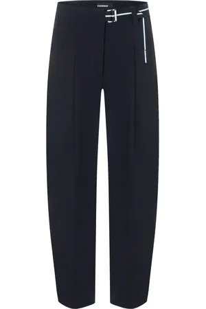 Cambio Bukser, Dame, Blå, 2XL, Polyester, Elaine Plissé Bukser