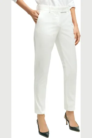 Brooks Brothers Bukser, Dame, Hvid, S, Stretch Cotton Advantage Chino Bukser