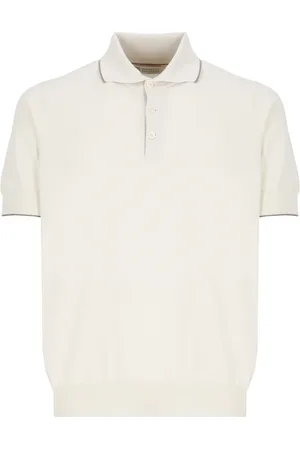 Brunello Cucinelli Top, Herre, , 2XL, Bomuld, Ivory Bomuldspolo til Mænd