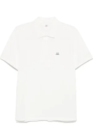 C.P. Company Top, Herre, Hvid, M, Bomuld, Polo Shirt med Ribkant
