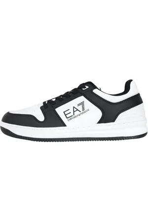 EA7 Sko, Herre, Sort, 43 1/3 EU, Uld, Sort Sneakers med Logo-detalje