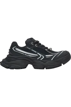 Estro Sko, Dame, Sort, 37 EU, Uld, Sort sneakers med hvide detaljer og chunky platform