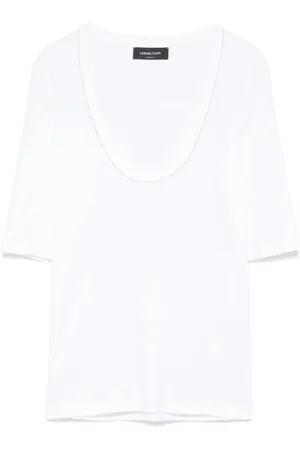 Fabiana Filippi Top, Dame, Hvid, XS, Bomuld, Luksuriøs Jersey T-shirt