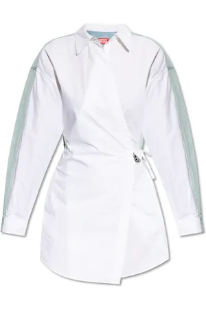 Diesel Kjole, Dame, Hvid, L, Bomuld, Dress D-Elphi-Den