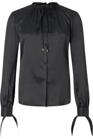 Roberto Cavalli Bluser & Skjorter, Dame, Sort, XS, Slangeeffekt silkeskjorte