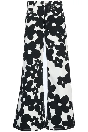 Marni Bukser, Dame, Sort, S, Bomuld, Sort blomstret print buks