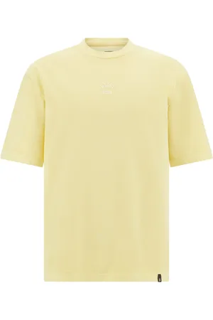 Boggi Milano Top, Herre, Gul, 2XL, Bomuld, Bomulds Jersey T-shirt