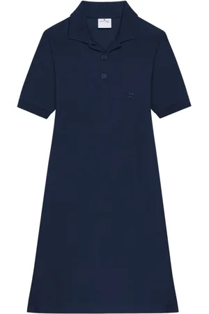 Courrèges Kjole, Dame, Blå, L, Bomuld, Piqué Mini Kjole