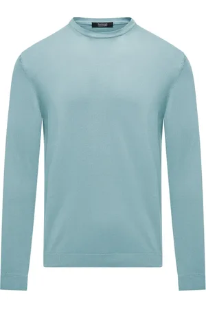 Bomboogie Strik, Herre, Blå, 2XL, Bomuld, Crew Neck Pullover