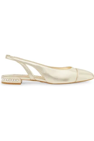 Stuart Weitzman Sko, Dame, Gul, 38 EU, Uld, Crystal Slingback Ballet Flat