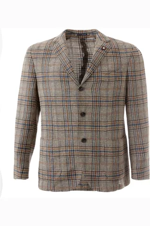 LARDINI Jakke, Herre, Brun, XL, Linen Blazer