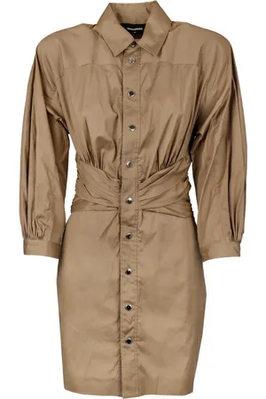 Dsquared2 Kjole, Dame, Brun, 2XS, Bomuld, Skjortekjole