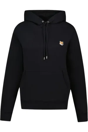 Maison Kitsuné Sweathshirts & Hoodies, Herre, Sort, XS, Bomuld, Fox Head Patch Hoodie