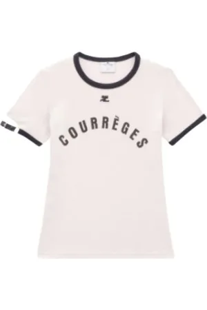 Courrèges Top, Dame, Hvid, S, Bomuld, Beige Fashion Top med Stropper