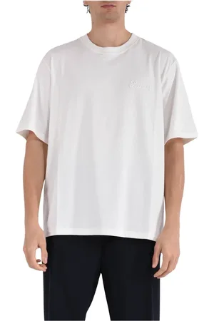 LANEUS Top, Herre, Hvid, M, Bomuld, Bomuld crew neck jersey t-shirt