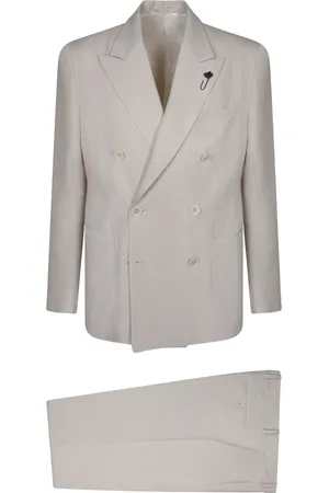 LARDINI Jakke, Herre, Grå, S, Bomuld, Double-Breasted Blazer