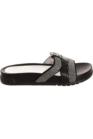 Liu Jo Sko, Dame, Sort, 37 EU, Sandaler i slipper-stil med originalt design og glimmer