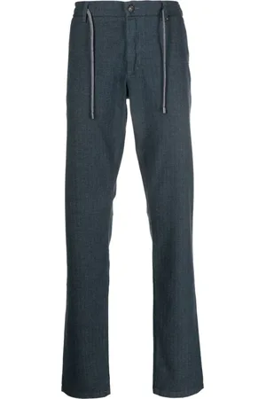 CANALI Bukser, Dame, Blå, XL, Bomuld, Bukser med snøre og lommer