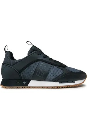 EA7 Sko, Herre, Sort, 42 1/2 EU, Uld, Stilfulde sorte grå sneakers