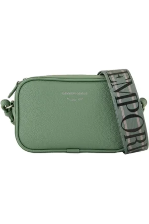 Emporio Armani Taske, Dame, Grøn, ONE SIZE, Uld, Grøn skuldertaske med logoprint