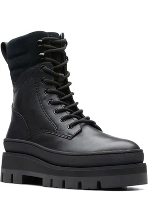 Clarks Sko, Dame, Sort, 36 EU, Læder, Snørestøvletter