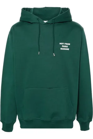 Drôle de Monsieur Sweathshirts & Hoodies, Herre, Grøn, M, Bomuld, Logo Print Hættetrøje