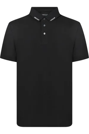 Emporio Armani Top, Herre, Sort, S, Bomuld, Jersey Polo Shirt med Logo Krave