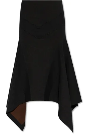The Attico Nederdel, Dame, Sort, XS, Bomuld, Logo Asymmetrisk Bomuldskjole