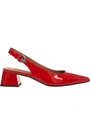 Billi Bi Sko, Dame, Rød, 39 EU, Læder, Røde Patentlæder Slingback Sko