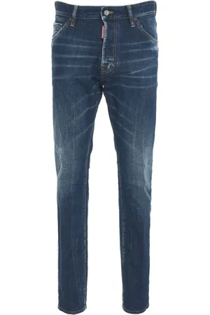 Dsquared2 Jeans, Herre, Blå, S, Bomuld, Slim Fit Blå Jeans med slid