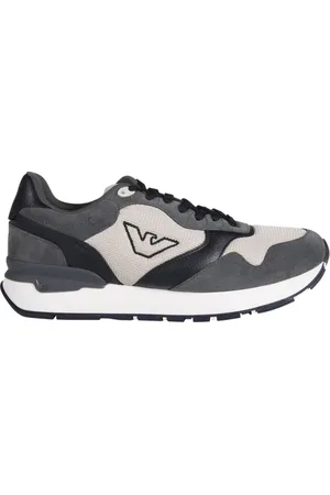 Emporio Armani Sko, Herre, Flerfarvet, 41 EU, Læder, Mesh Logo Sneaker Sko