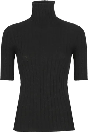 Brunello Cucinelli Strik, Dame, Sort, M, Cashmere, Sort Cashmere High Neck Sweater