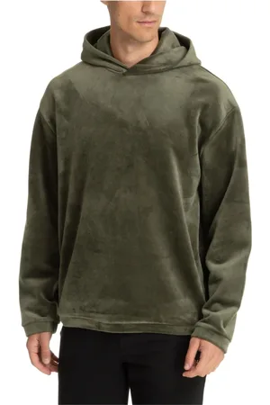 EA7 Sweathshirts & Hoodies, Herre, Grøn, M, Uld, Plain Logo Hættetrøje med Lommer