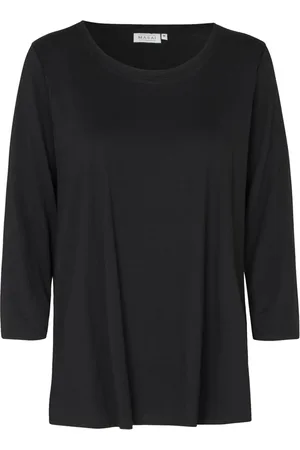 Masai Top, Dame, Sort, XS, Uld, Blød og stilfuld Macecille langærmet top