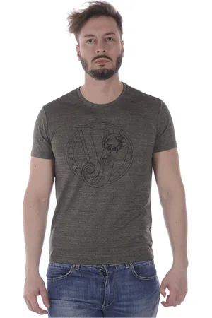 VERSACE Top, Herre, Grå, 2XL, Polyester, Logo Print T-Shirt Sweatshirt