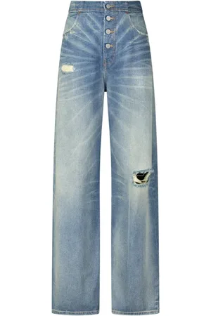 Maison Margiela Jeans, Dame, Blå, W28, Bomuld, Vintage Jeans med høj talje
