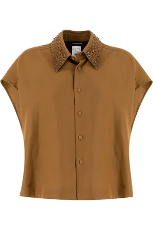 Fabiana Filippi Top, Dame, Brun, S, Ærmeløs Cropped Bluse