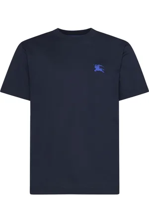 Burberry Top, Herre, Blå, S, Bomuld, Micro Knight Logo T-shirt