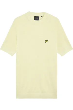 Lyle & Scott Strik, Herre, Gul, 2XL, Linned, Mid Knits Strik T-shirt i linnedblanding