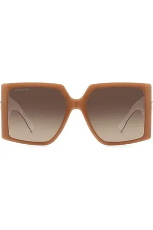 Dsquared2 Tilbehør, Dame, Brun, 56 MM, Unikke Design Solbriller med D2 Logo
