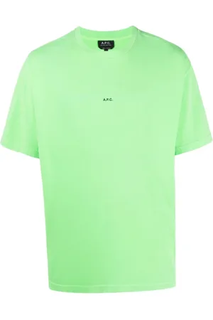 A.P.C. Top, Herre, Grøn, XL, Bomuld, Kyle Crewneck T-shirt