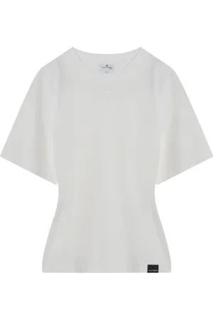 Courrèges Top, Dame, Hvid, XS, Bomuld, Crew Neck T-Shirt