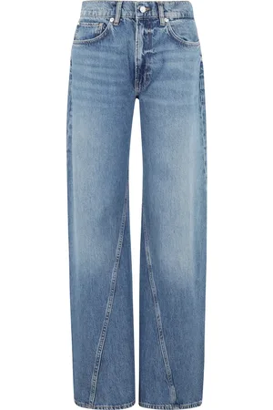 ANINE BING Jeans, Dame, Blå, W24, Bomuld, Blå High-Waisted Wide Leg Jeans